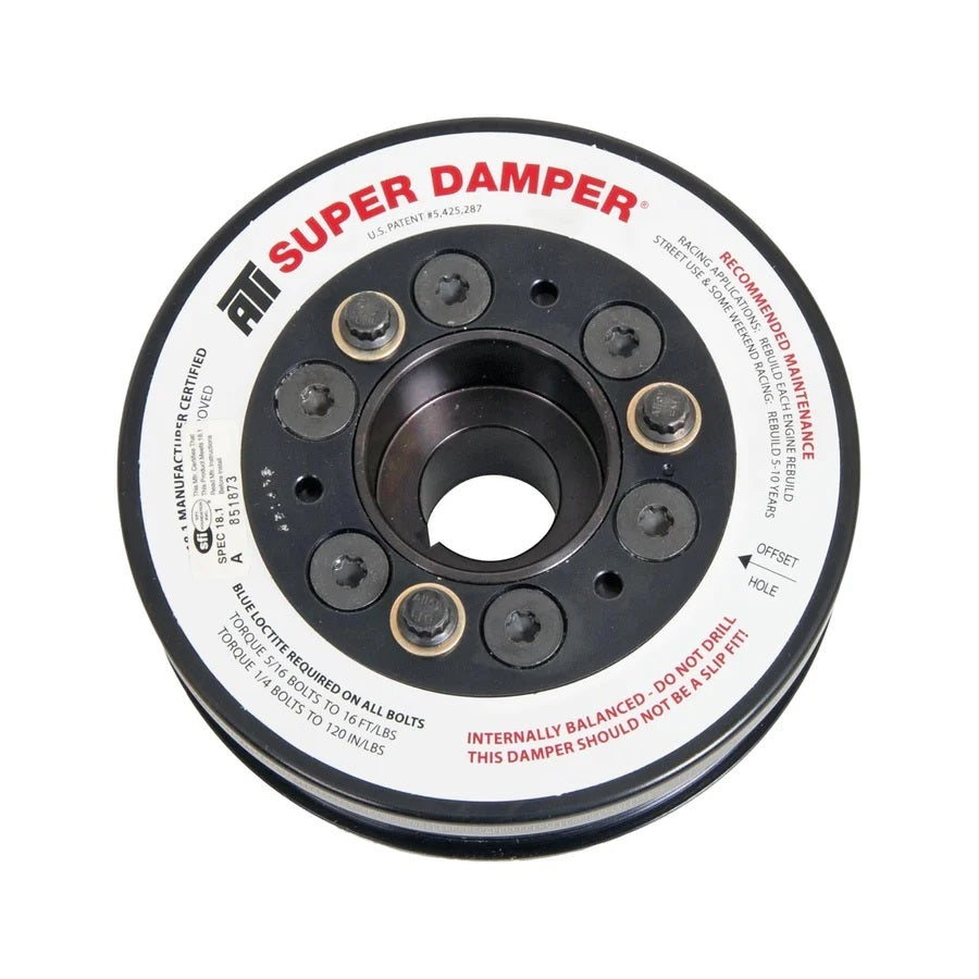 Harmonic Balancer - Super Damper - 6.780 in OD - SFI 18.1 - Aluminum / Steel - Black - Internal Balance - GM LS-Series - Each