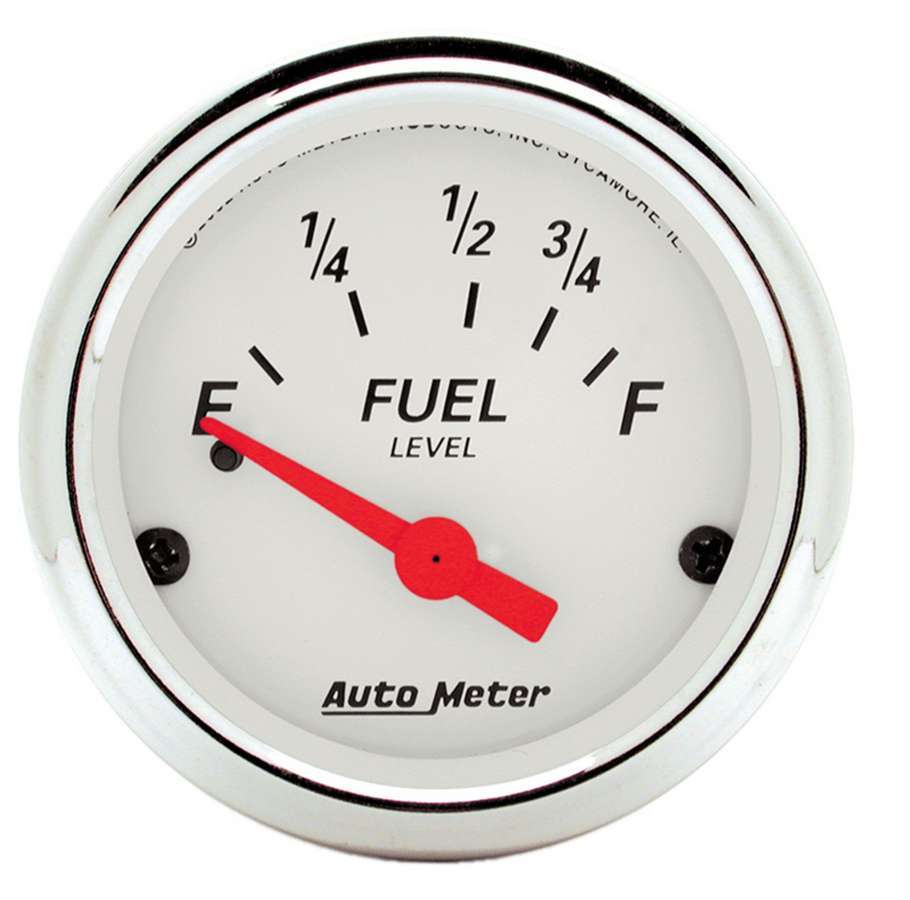 Fuel Level Gauge - Arctic White - 73-10 ohm - Electric - Analog - Short Sweep - 2-1/16 in Diameter - White Face - Each