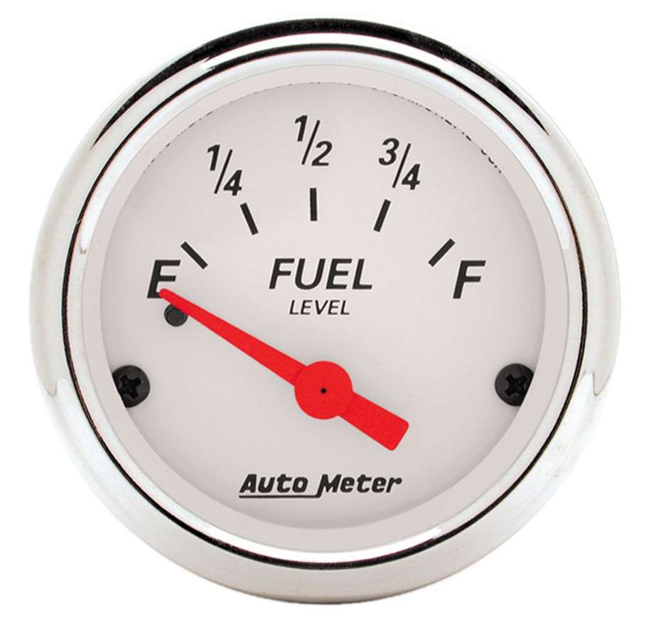 Fuel Level Gauge - Arctic White - 0-30 ohm - Electric - Analog - Short Sweep - 2-1/16 in Diameter - White Face - Each