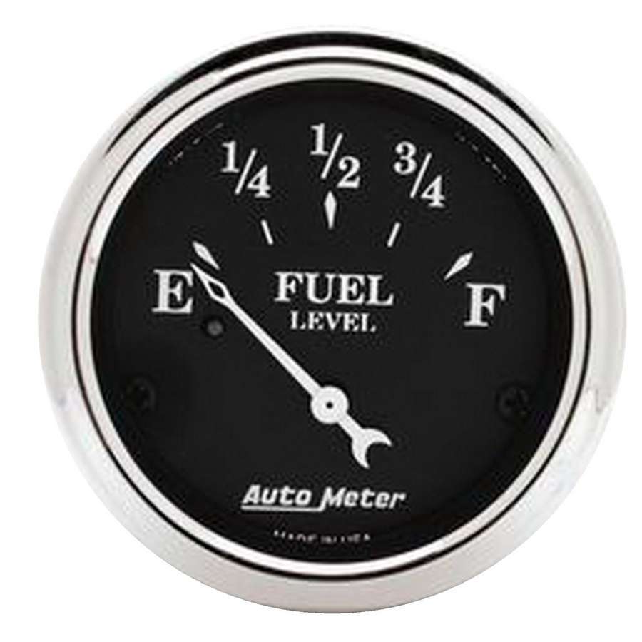 Fuel Level Gauge - Old Tyme Black - 240-33 ohm - Electric - Analog - Short Sweep - 2-1/16 in Diameter - Black Face - Each