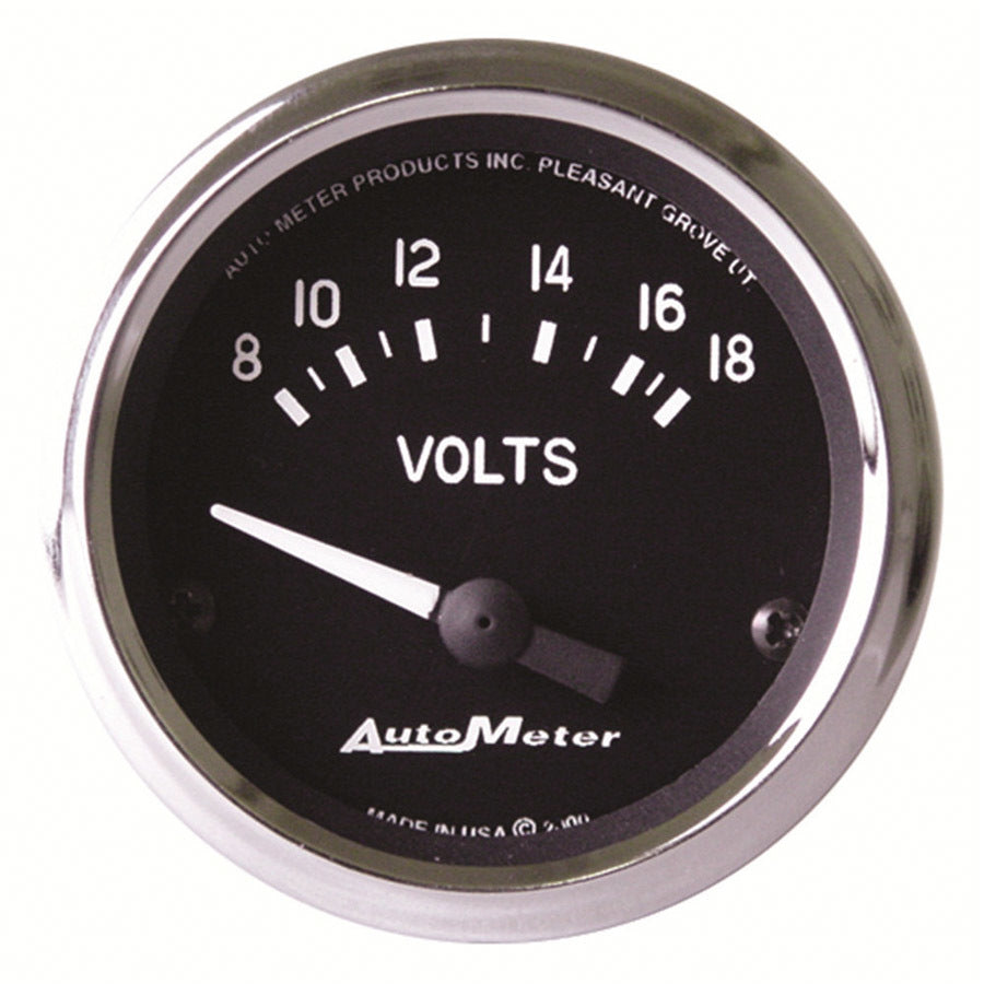 Voltmeter - Cobra - 8-18V - Electric - Analog - Short Sweep - 2-1/16 in Diameter - Black Face - Each