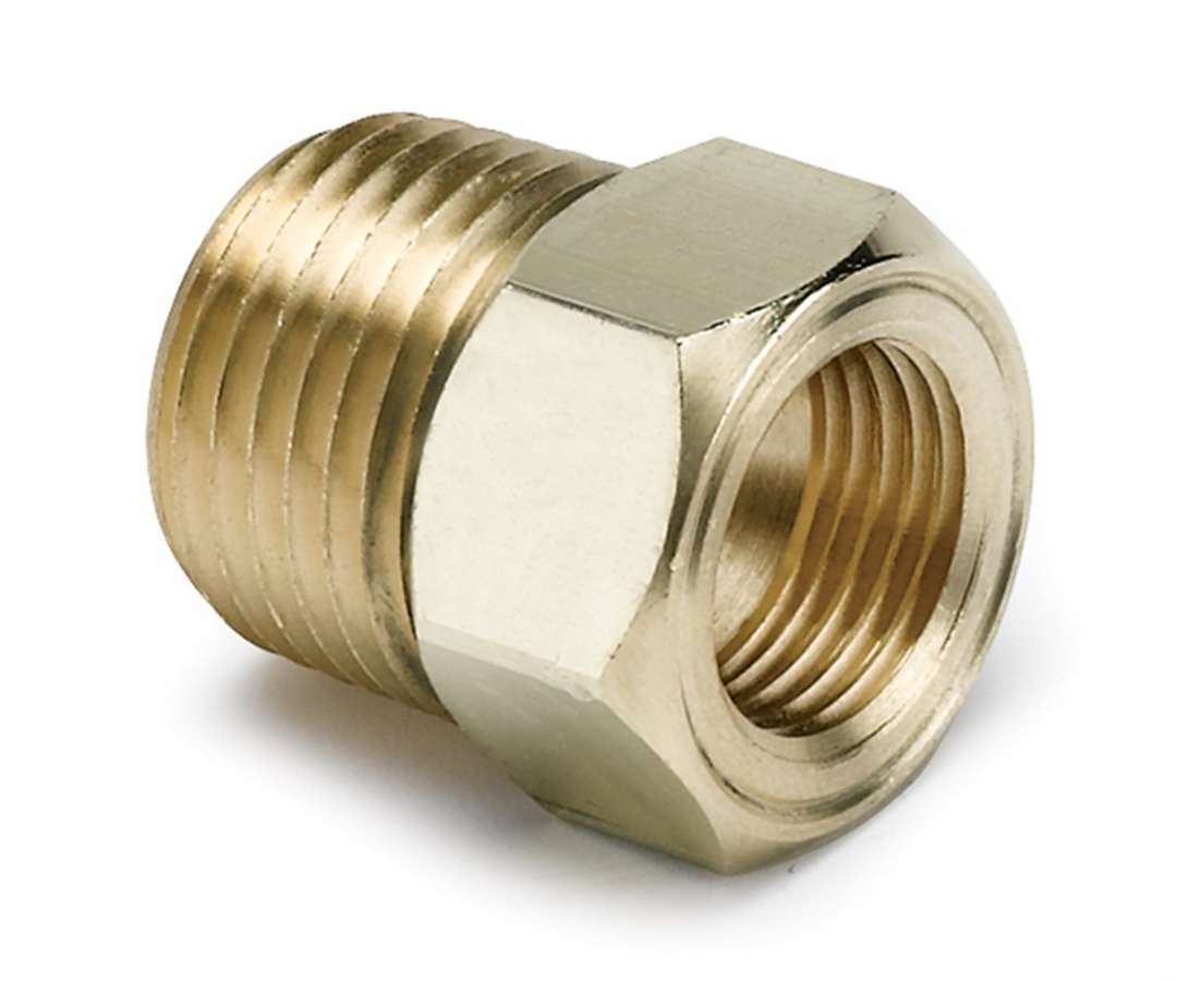 Fitting - Adapter - Straight - 5/8-18 in Female to 1/2 in NPT Male - Brass - Natural - Mechanical Temperature Gauges - Each