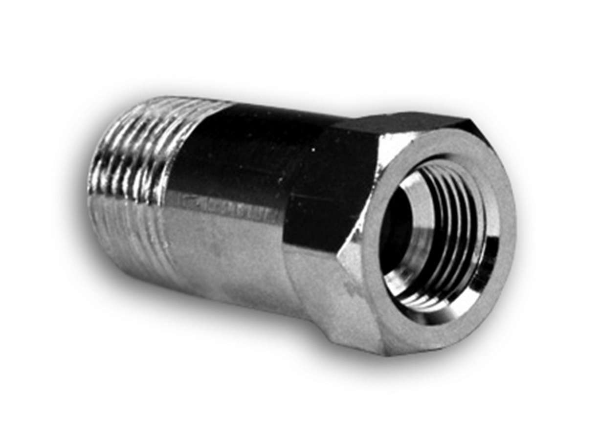 Fitting - Adapter - Straight - 5/8-18 in Female to 1/2 in NPT Male - Brass - Natural - Mechanical Temperature Gauges - Extended Length - Each
