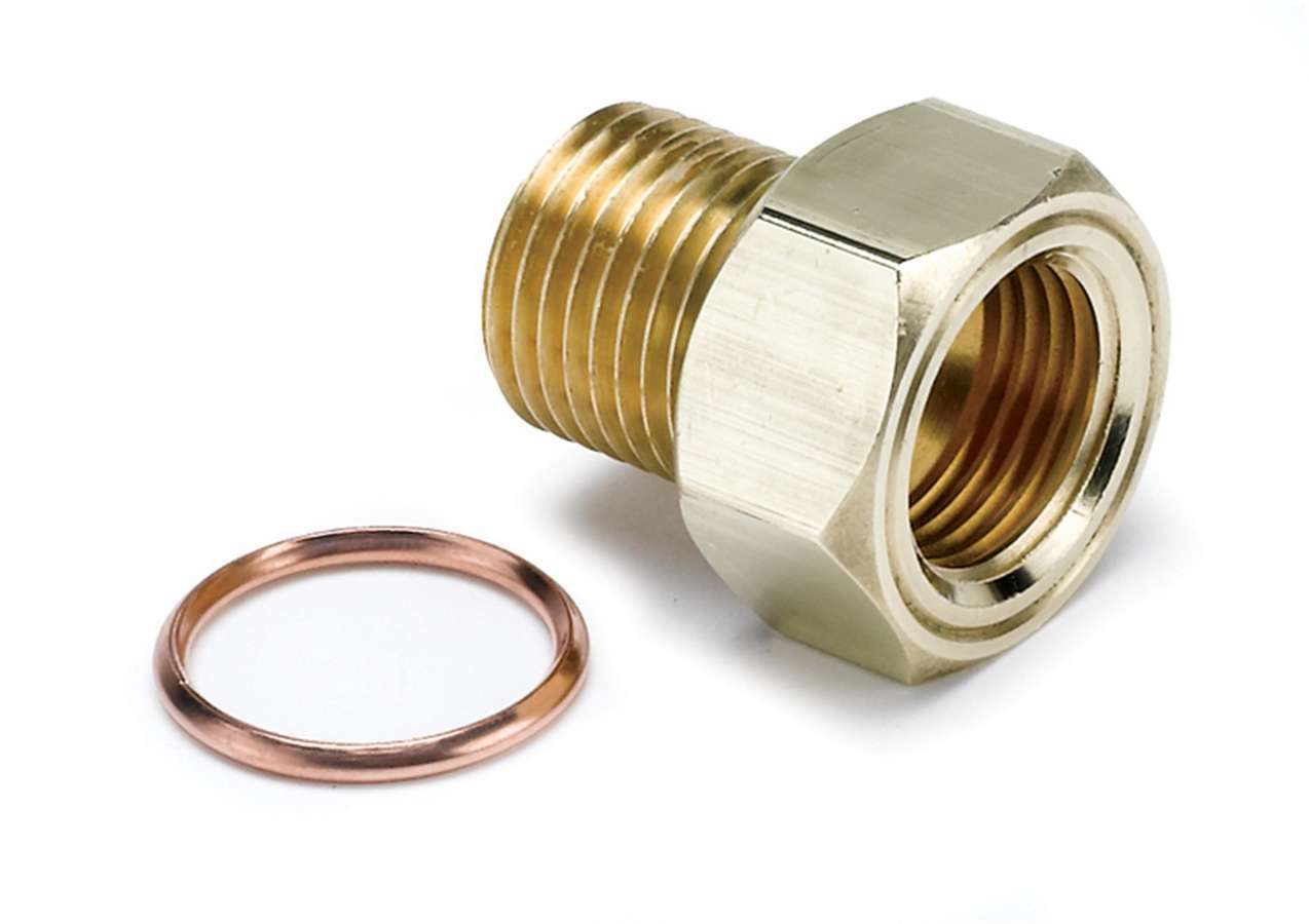 Fitting - Adapter - Straight - 5/8-18 in Female to 16 mm x 1.50 Male - Brass - Natural - Mechanical Temperature Gauges - Each