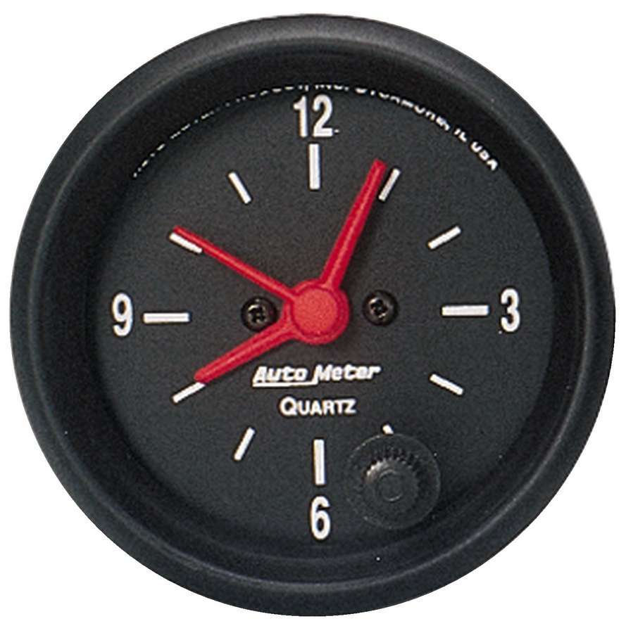 Clock Gauge - Z-series - Electric - Analog - 2-1/16 in Diameter - Black Face - Each