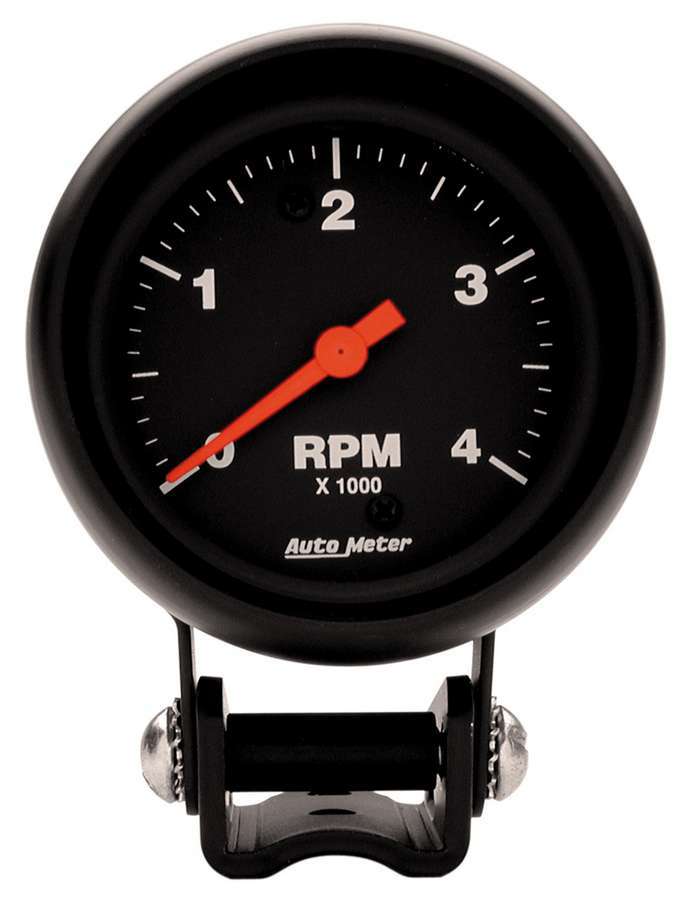Tachometer - Z-Series - 4000 RPM - Electric - Analog - 2-5/8 in Diameter - Pedestal Mount - Black Face - Each