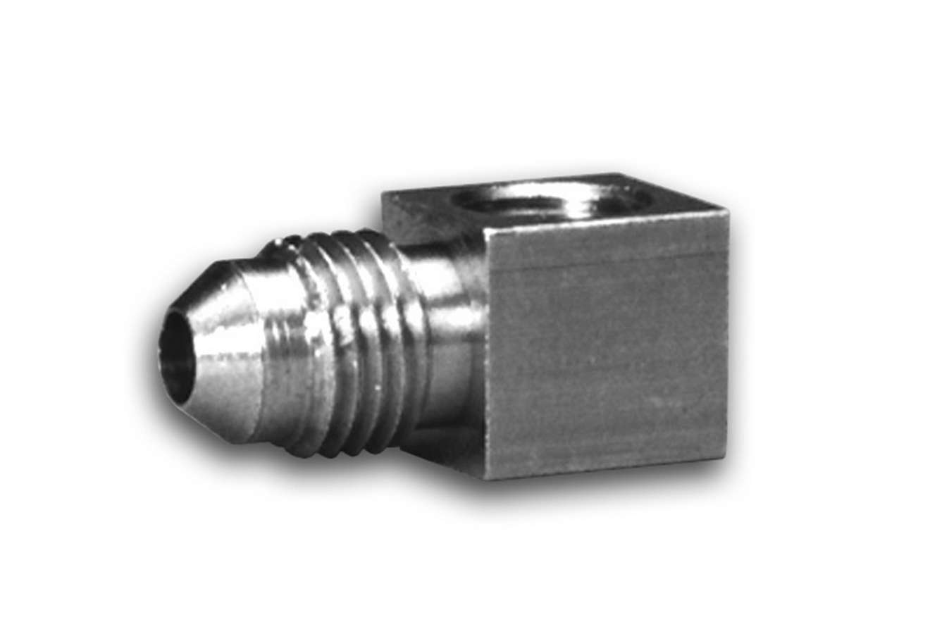 Fitting - Adapter - 90 Degree - 1/8 in NPT Female to 4 AN Male - Brass - Natural - Mechanical Pressure / Vacuum Gauges - Each