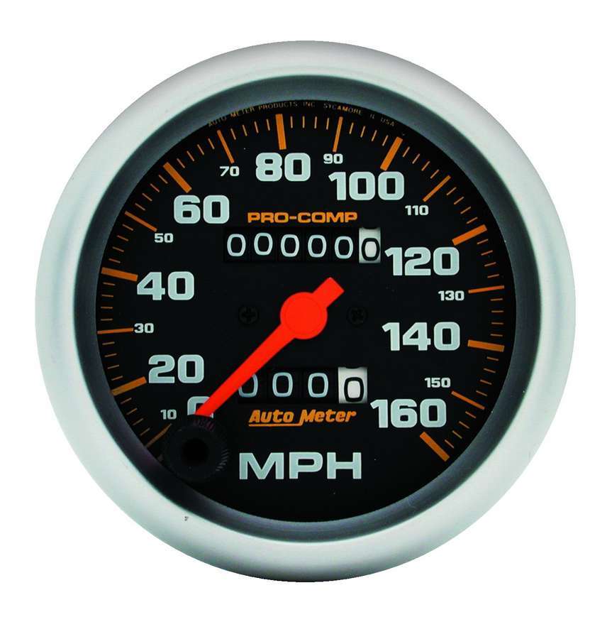 Speedometer - Pro-Comp - 160 MPH - Mechanical - Analog - 3-3/8 in Diameter - Black Face - Each