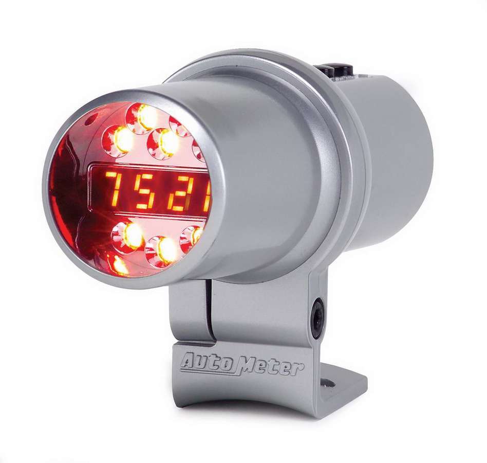 Shift Light - Pro Shift-Lite Level 2 - 5 Shift Point - Digital - 2.10 in Diameter - Multi-Colored LED - Silver Case - Each