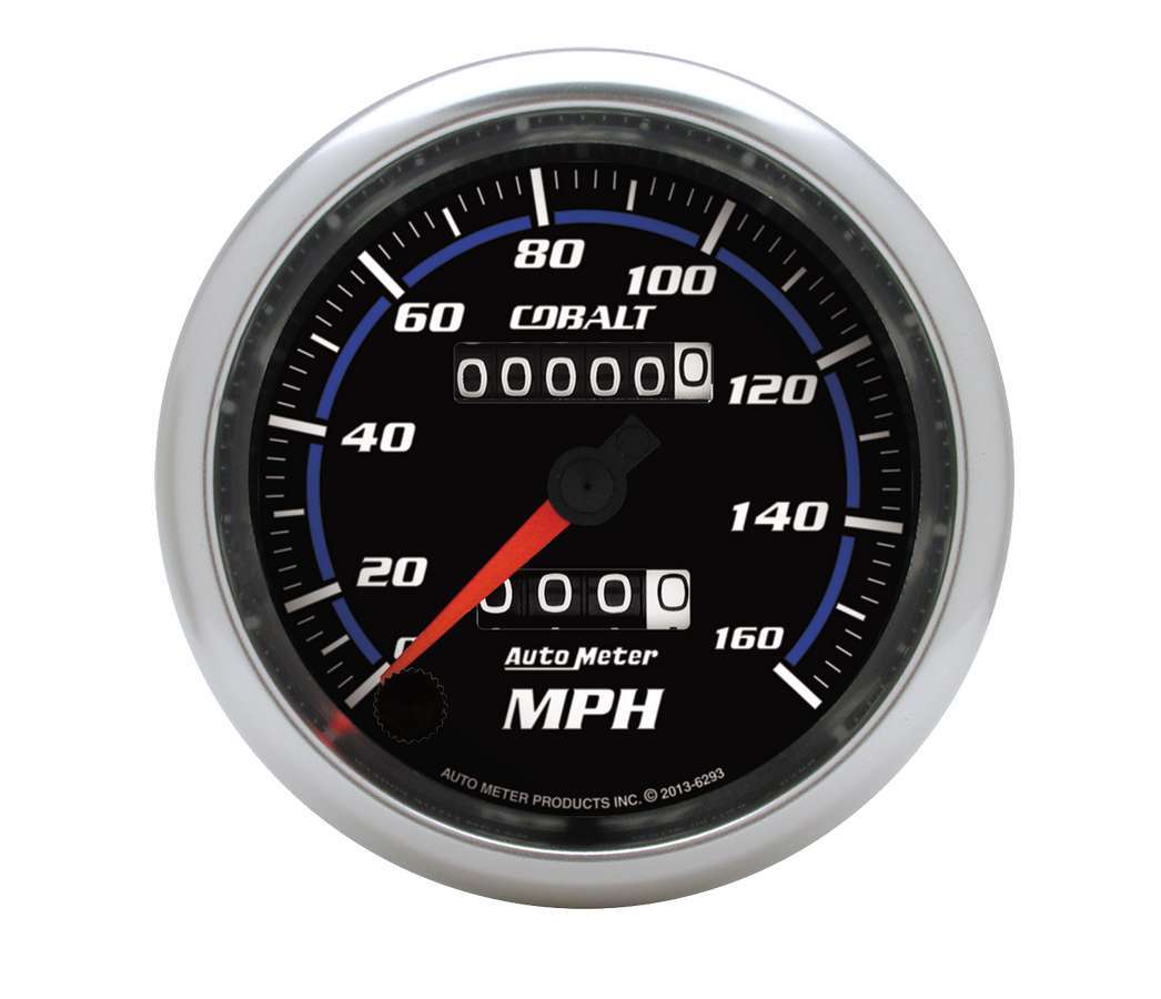 Speedometer - Cobalt - 160 MPH - Mechanical - Analog - 3-3/8 in Diameter - Black Face - Each
