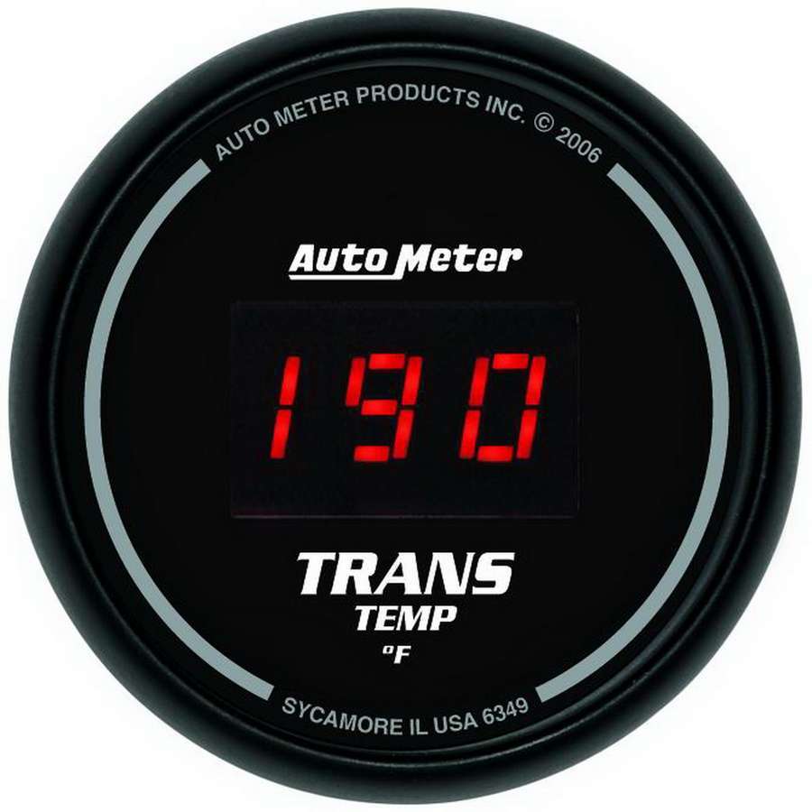 Transmission Temperature Gauge - Sport-Comp - 0-300 Degree F - Electric - Digital - 2-1/16 in Diameter - Black Face - Each