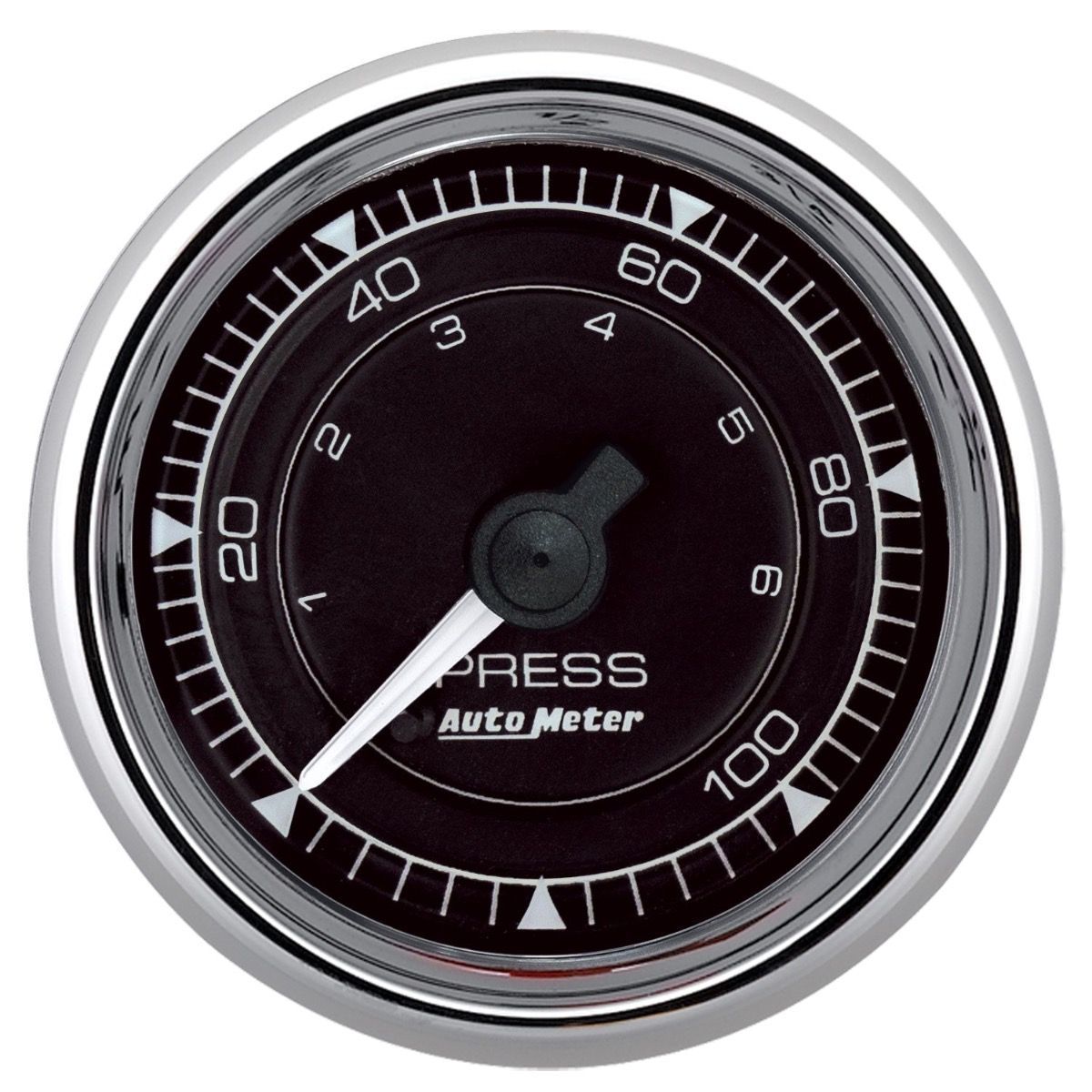 Oil Pressure Gauge - Chrono Series - 0-100 psi - Mechanical - Full Sweep - 2-1/16 in Diameter - Black Face - Each