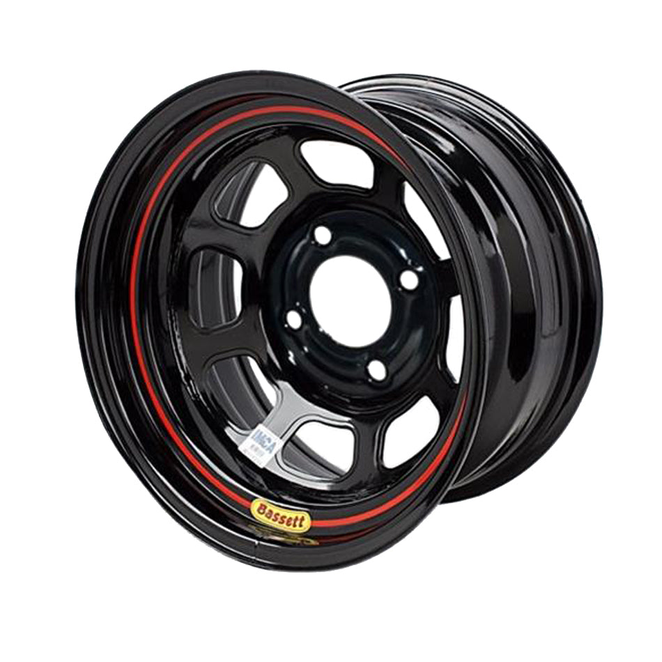 Wheel - 8 Spoke D-Hole Lightweight - 15 x 8 in - 4.500 in Backspace - 5 x 5.00 in Bolt Pattern - Steel - Black Powder Coat - Each