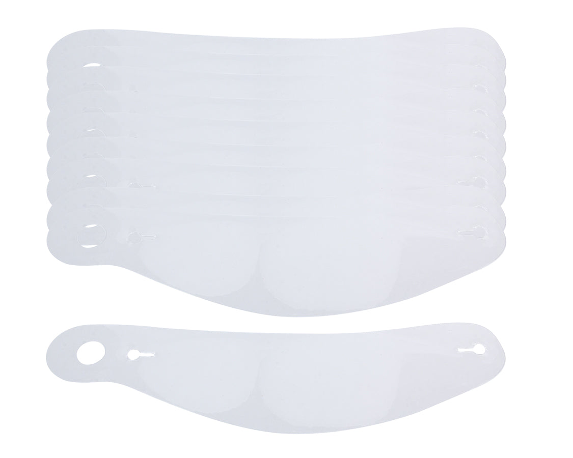 Helmet Shield Tear Off - 5 mm Thick - Plastic - Clear - Bell Helmets - Set of 10