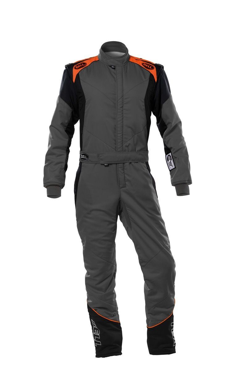 Driving Suit - PRO-TX Series - 1-Piece - SFI 3.2A/5 - Multi-Layer - Fire Retardant Fabric - Gray / Orange - X-Large - Each