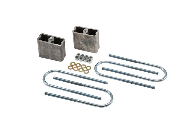 Leaf Spring Block Kit - 4 in Lowered - Hardware Included - Rear - Aluminum - Natural - Universal - Kit