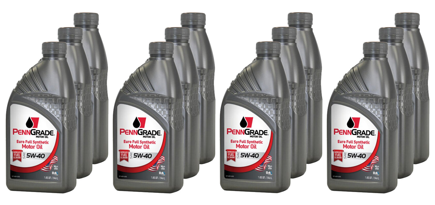 Motor Oil - Euro - 5W40 - Synthetic - 1 qt Bottle - Set of 12