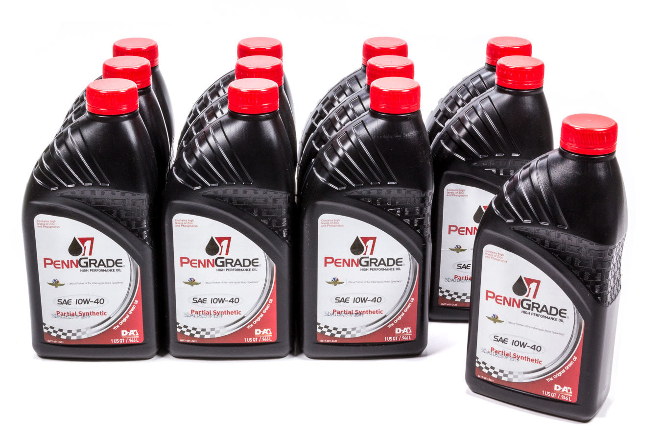 Motor Oil - High Zinc - 10W40 - Semi-Synthetic - 1 qt Bottle - Set of 12