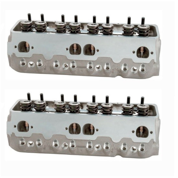Cylinder Head - STS T1 - Assembled - 2.080 / 1.600 in Valves - 227 cc Intake - 68 cc Chamber - 1.550 in Springs - Angle Plug - Aluminum - Small Block Chevy - Pair