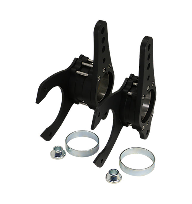 Brake Caliper Bracket - Rear - Driver / Passenger Side - Floater - 3.5 in OD Axle Tube - Steel - Black Powder Coat - GM Metric Caliper - Kit