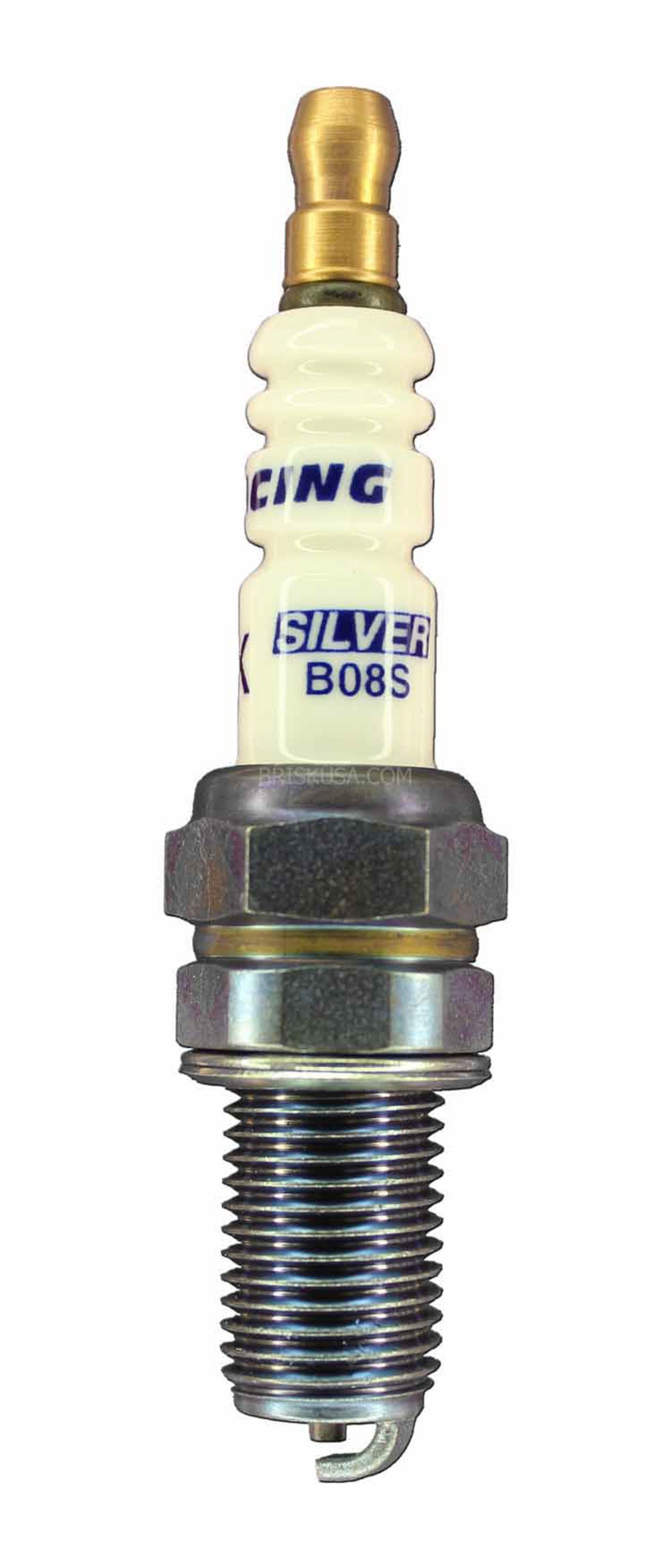 Spark Plug - Silver Racing - 12 mm Thread - 19 mm Reach - Heat Range 8 - Gasket Seat - Non-Resistor - Each