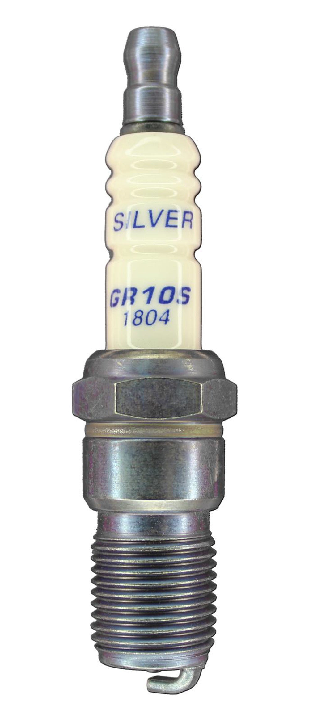 Spark Plug - Silver Racing - 14 mm Thread - 18 mm Reach - Heat Range 10 - Tapered Seat - Resistor - Each