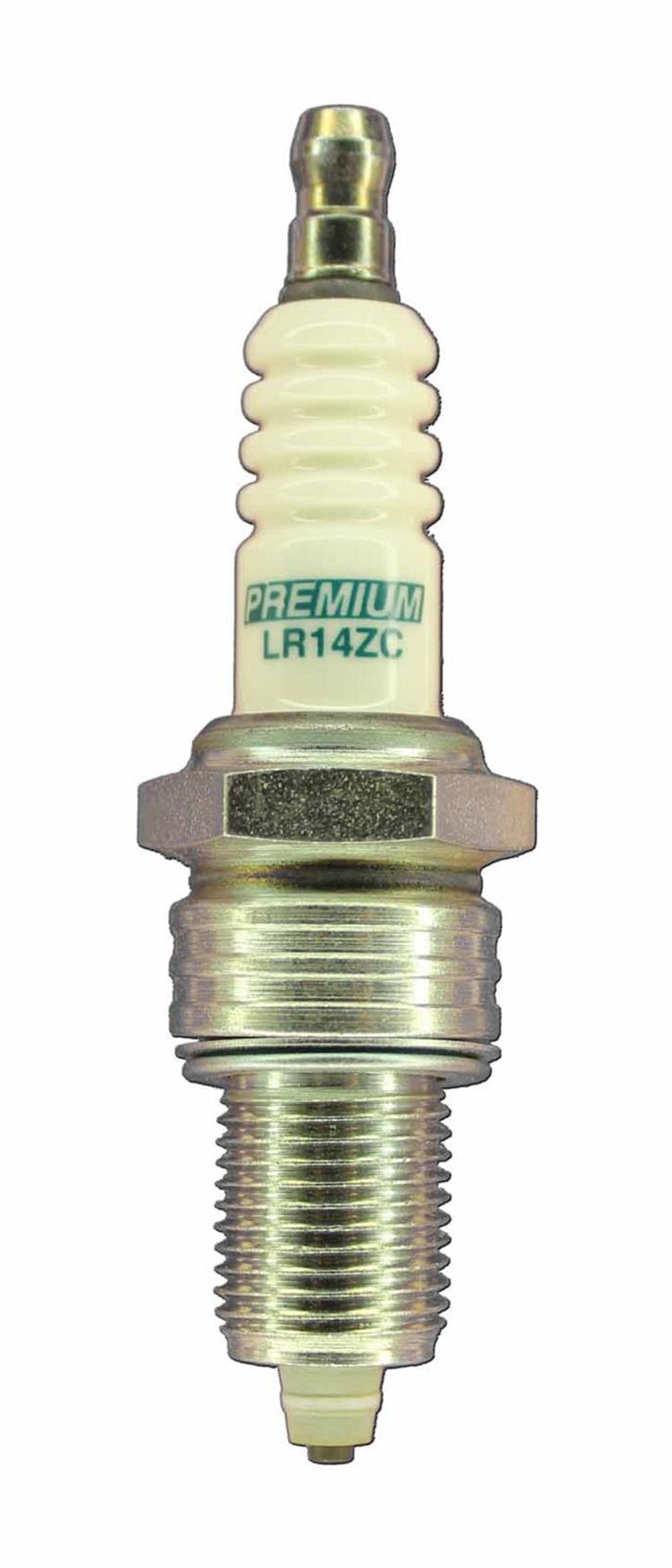 Spark Plug - Premium Racing - 14 mm Thread - 19 mm Reach - Heat Range 14 - Gasket Seat - Resistor - Each