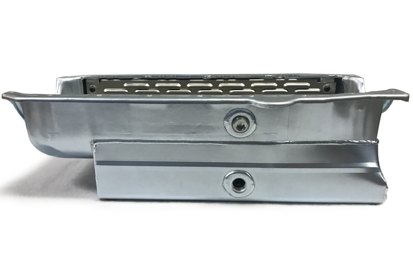 Engine Oil Pan - Pro Series - Rear Sump - Baffled - 8.5 qt - 6.5 in Deep - Steel - Zinc Plated - 2-Piece Seal - Small Block Chevy - Each