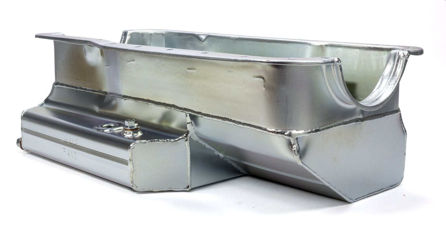 Engine Oil Pan - Competition - Rear Sump - Baffled - 10.5 qt - 7 in Deep - Steel - Zinc Plated - Small Block Ford - Each