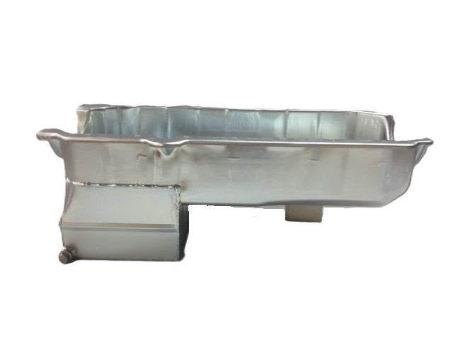 Engine Oil Pan - Rear Sump - 5 qt - 8 in Deep - Steel - Zinc Plated - 2-Piece Seal - Small Block Chevy - Each