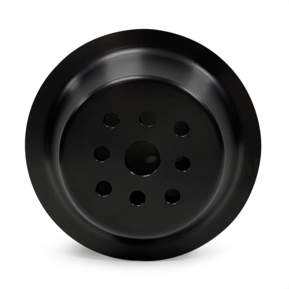 Water Pump Pulley - 1:1 Ratio - V-Belt - 2 Groove - 5.813 in Diameter - Billet Aluminum - Black Anodized - Small Block Chevy - Each