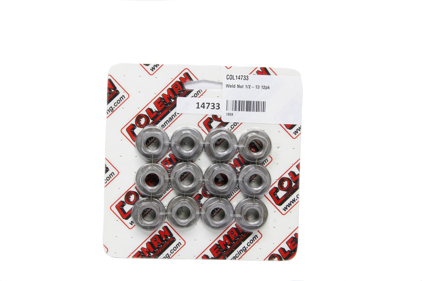 Weld-On Nut - 1/2-13 in Thread - Steel - Natural - Set of 12