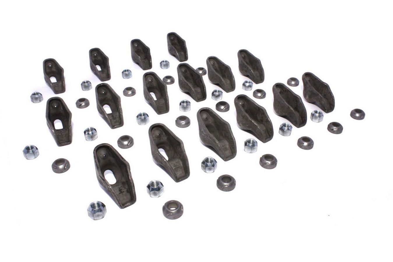 Rocker Arm - High Energy - 7/16 in Stud Mount - 1.50 Ratio - OEM / Long Slot - Nitride Steel - Small Block Chevy - Set of 16