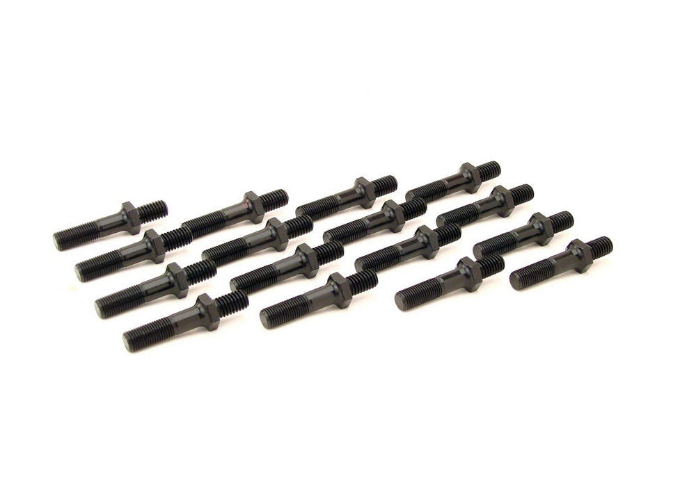 Rocker Arm Stud - Hi-Tech - 7/16-14 in Base Thread - 7/16-20 in Top Thread - 1.900 in Effective Stud Length - Steel - Black Oxide - Universal - Set of 16