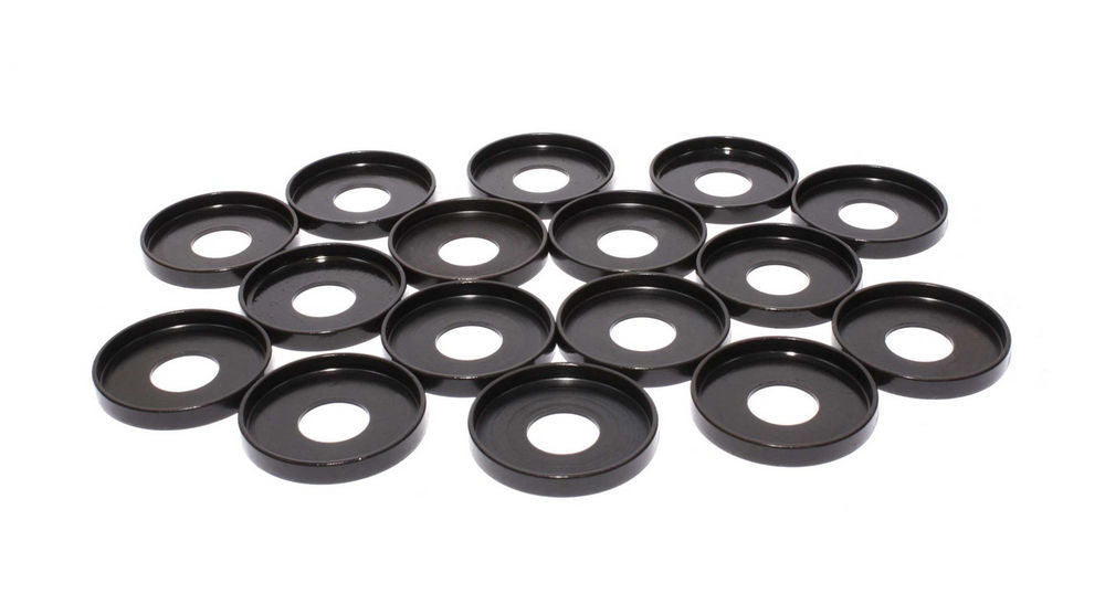 Valve Spring Locator - Outside - 0.060 in Thick - 1.730 in OD - 0.640 in ID - 1.650 in Spring OD - Steel - Set of 16