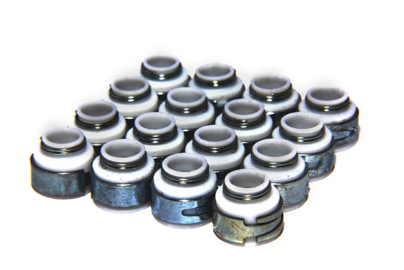 Valve Stem Seal - Positive Stop - 11/32 in Valve Stem - 0.530 in Guide - PTFE - Set of 16
