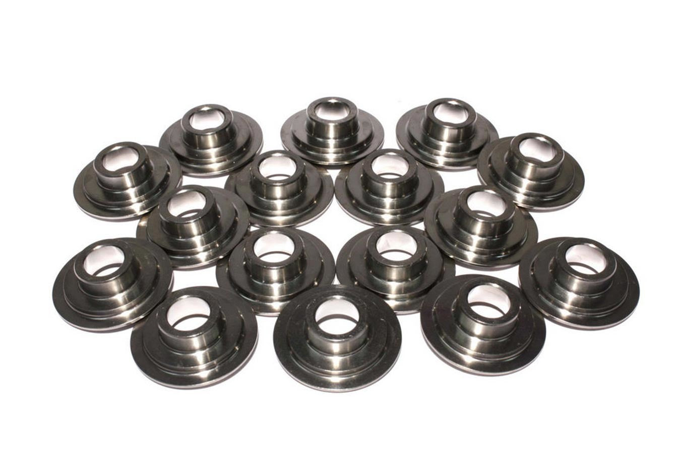 Valve Spring Retainer - 10 Degree - 1.098 in / 0.798 in OD Steps - 1.500-1.550 in Dual Spring - Titanium - Set of 16