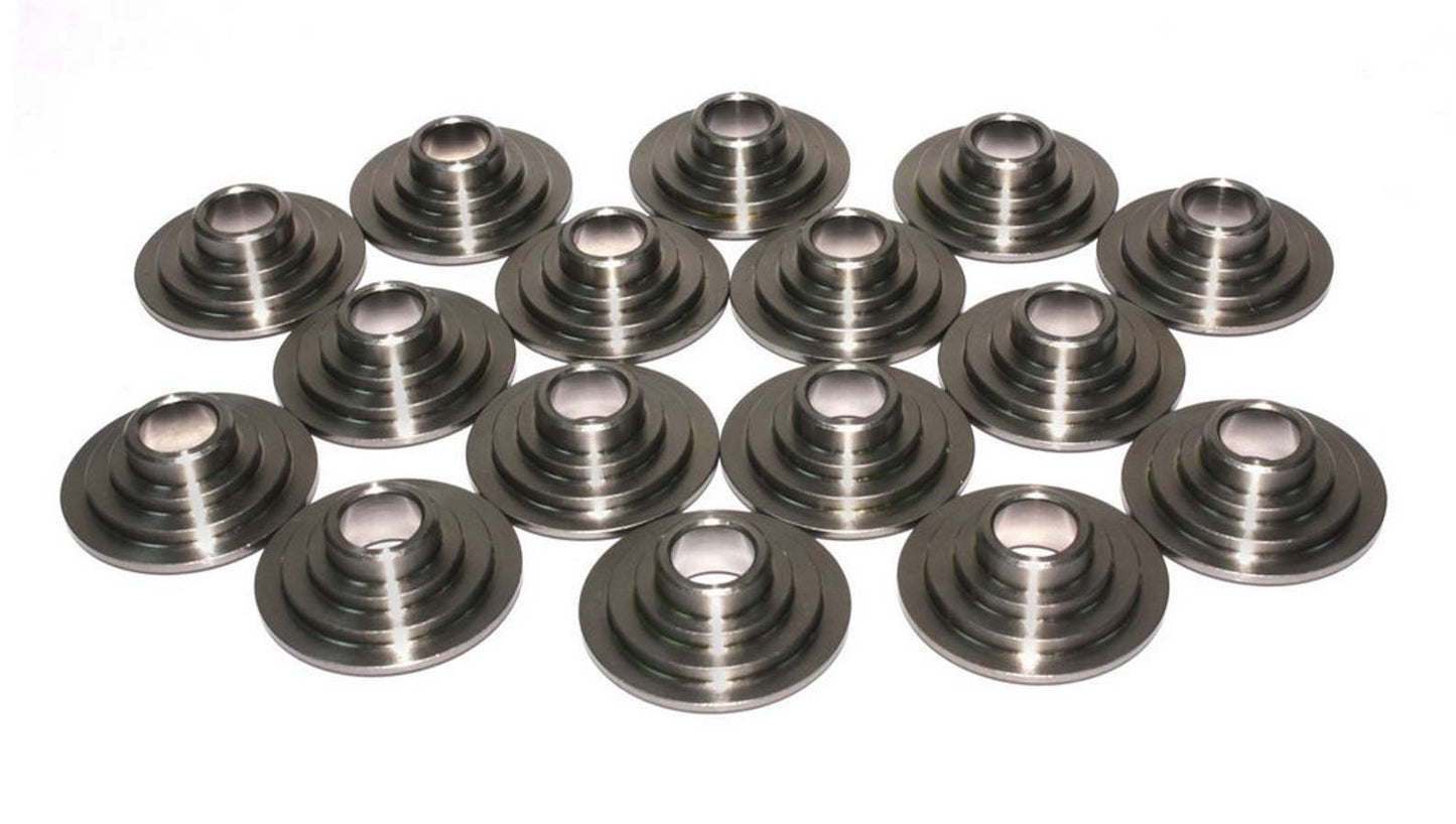 Valve Spring Retainer - 10 Degree - 1.180 in / 0.765 in OD Steps - 1.625 in Dual Spring - Titanium - Set of 16