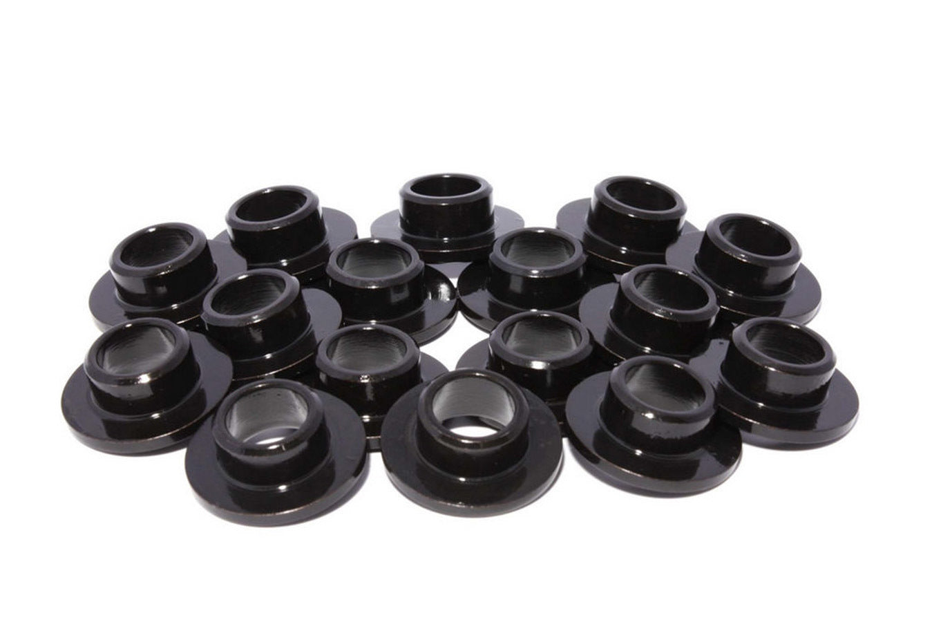 Valve Spring Retainer - 10 Degree - 0.640 in OD Step - 1.095 in Single Spring - Chromoly - Black Oxide - Set of 16