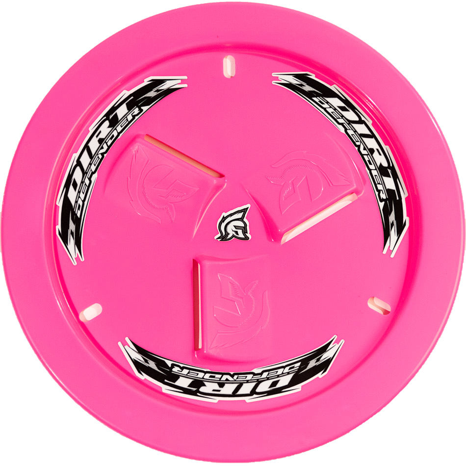 Mud Cover - Bolt-On - Hardware Included - Vented - Cover Only - Plastic - Fluorescent Pink - 15 in Wheels - Each