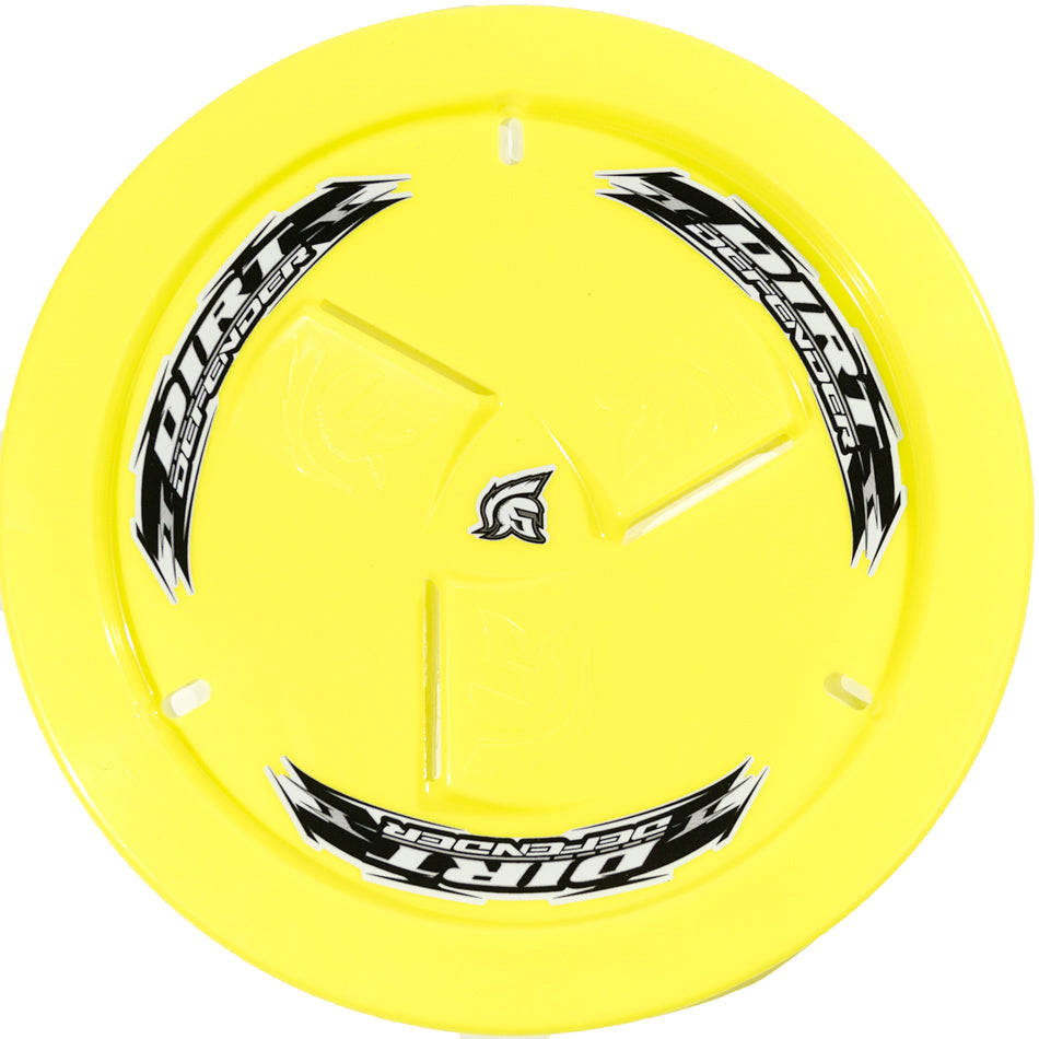 Mud Cover - Bolt-On - Hardware Included - Vented - Cover Only - Plastic - Fluorescent Yellow - 15 in Wheels - Each