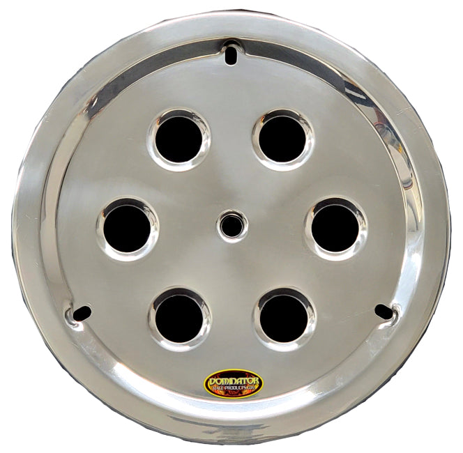 Mud Cover - Bolt-On - Vented Center Hole - Aluminum - Polished - 15 in Wheels - Each
