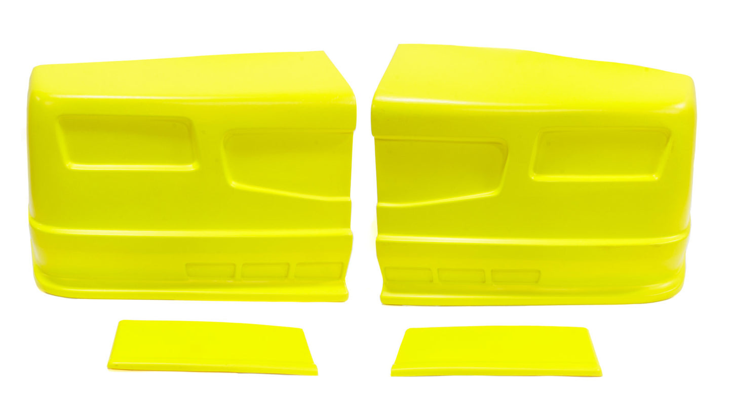 Nose - Dominator SS - Complete - Fender Extensions Included - Plastic - Yellow - Universal - Street Stock - Kit