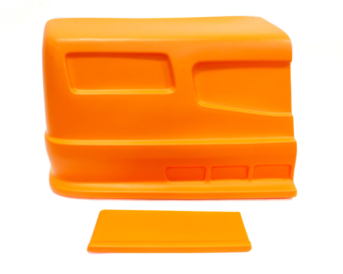 Nose - Dominator SS - Passenger Side - Fender Extension Included - Plastic - Orange - Universal - Street Stock - Kit