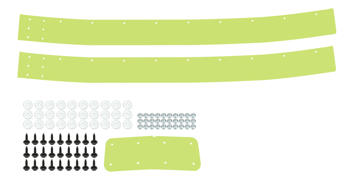 Air Valance - 2-Piece - Plastic - Fluorescent Yellow - Street Stock - Kit