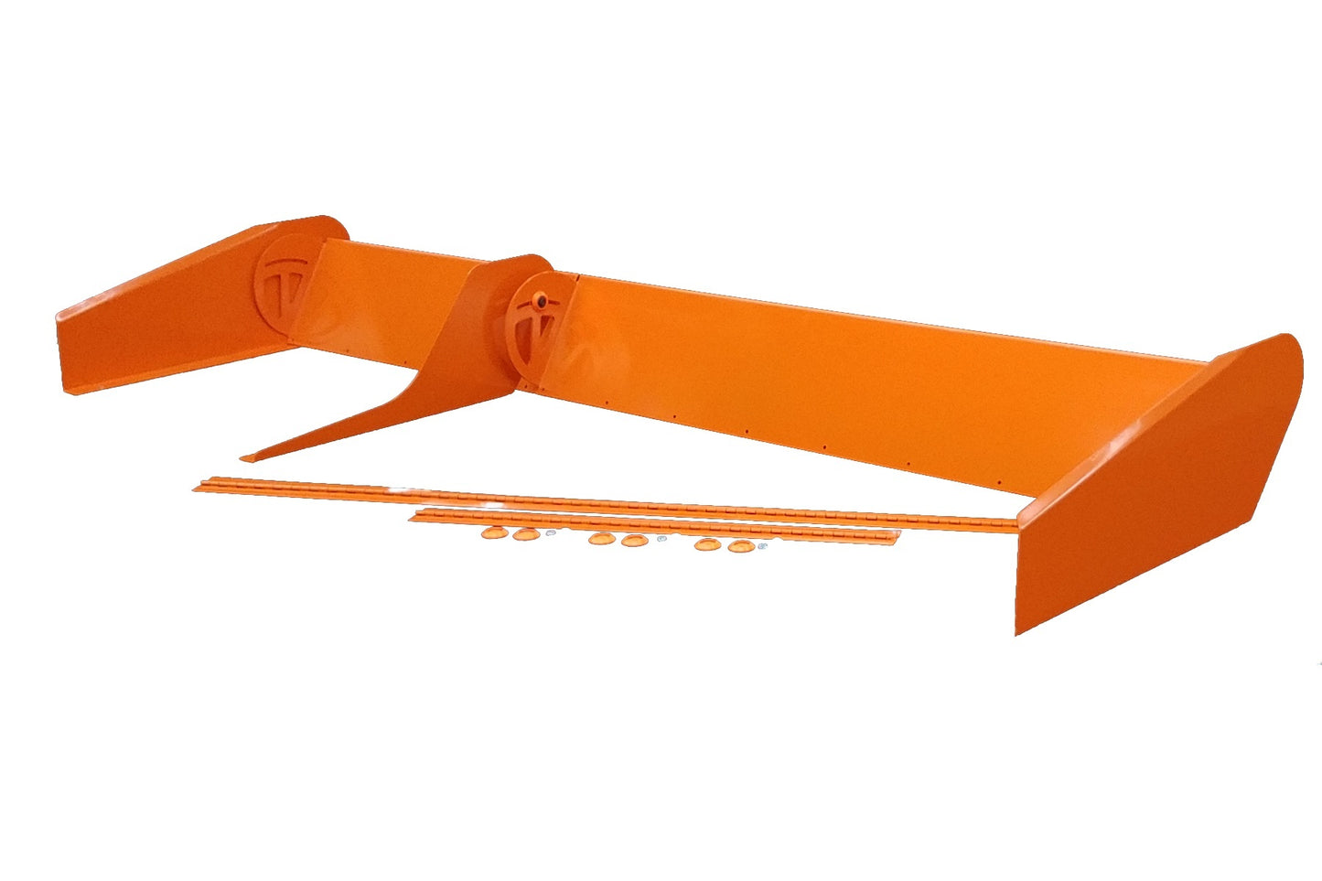 Rear Spoiler - 8 in Height - 72 in Long - Orange - Aluminum - Kit