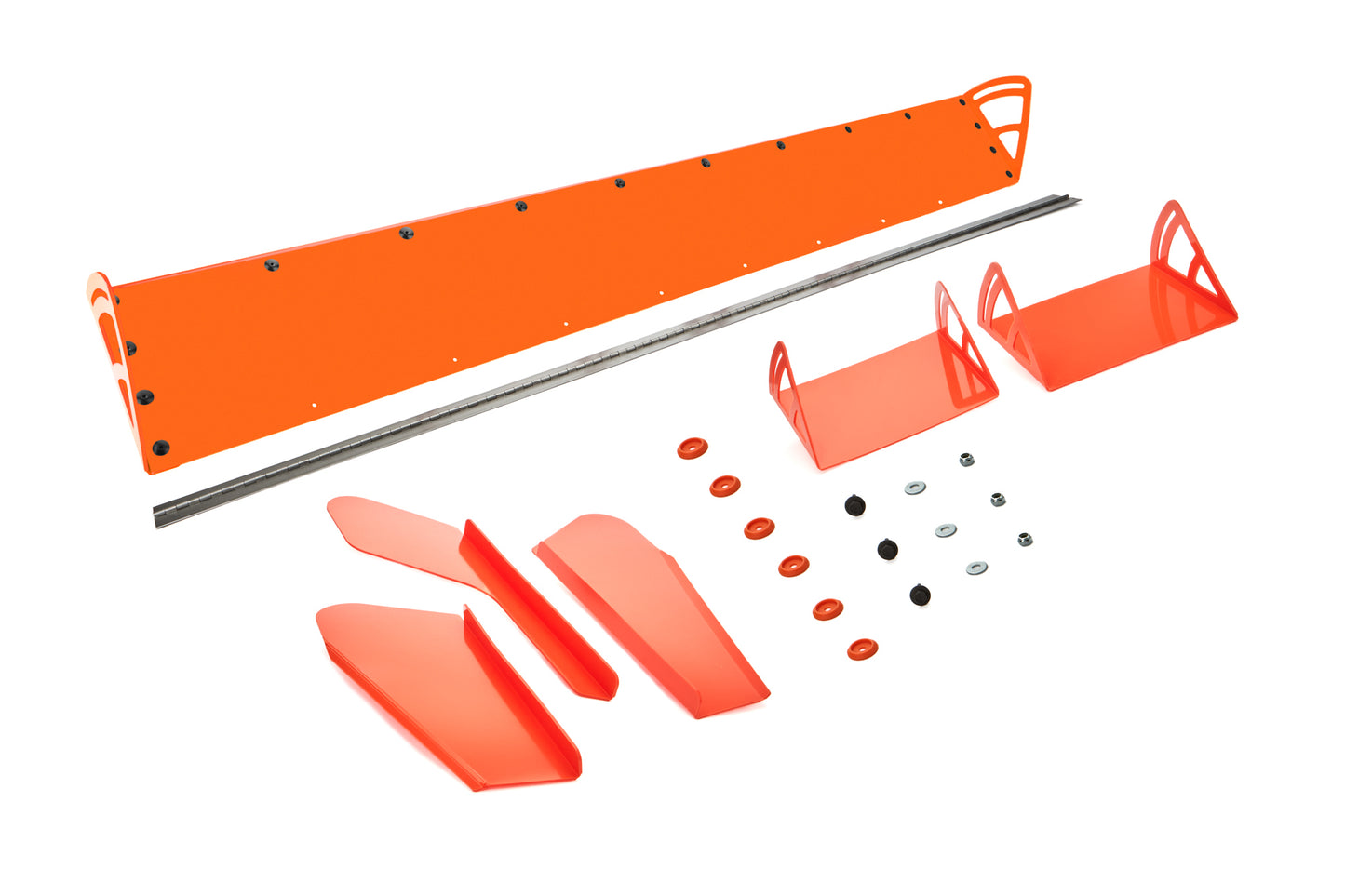 Spoiler - 72 x 8 in - Adjustable - 2-Piece - Plastic - Orange - Dirt Late Model - Kit