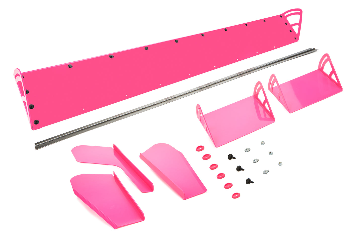 Spoiler - 72 x 8 in - Adjustable - 2-Piece - Plastic - Pink - Dirt Late Model - Kit
