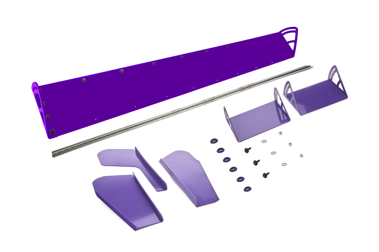 Spoiler - 72 x 8 in - Adjustable - 2-Piece - Plastic - Purple - Dirt Late Model - Kit