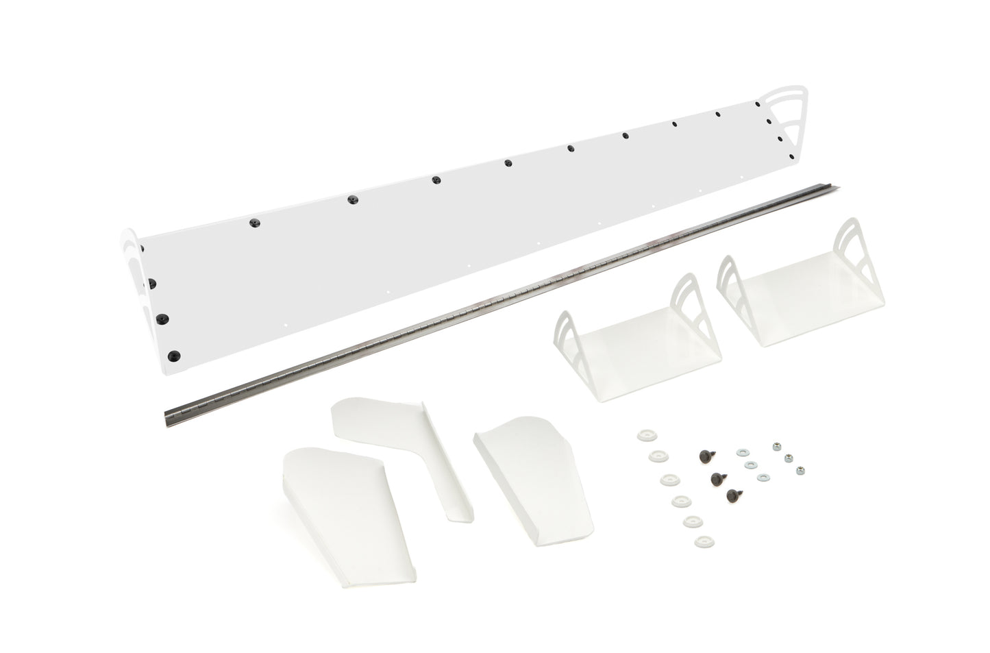 Spoiler - 72 x 8 in - Adjustable - 2-Piece - Plastic - White - Dirt Late Model - Kit
